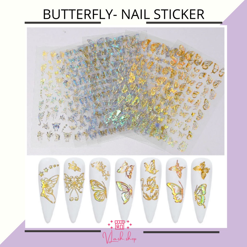 BUTTERFLY NAIL STIKER - STIKER KUKU KUPU-KUPU