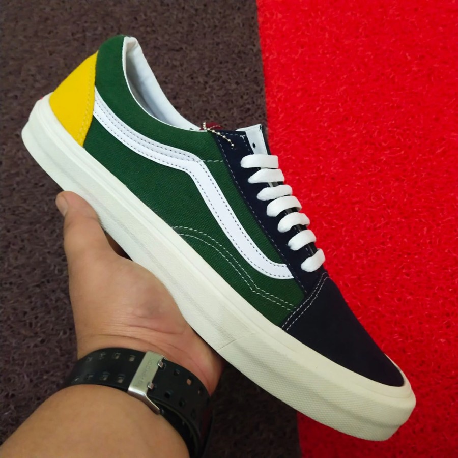 SEPATU VANS OLD SKOOL VAULT OG RAINBOW GREEN GRADE ORIGINAL - rainbow, 36-43