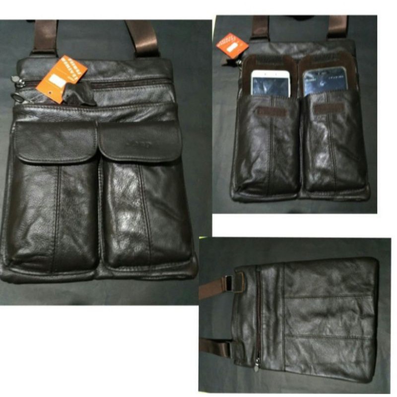 tas kulit asli pria wanita model slim atau tipis /TASS