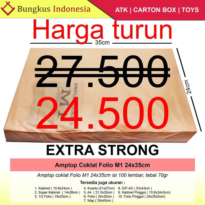 

Promo Amplop Coklat Folio - M1 Keren