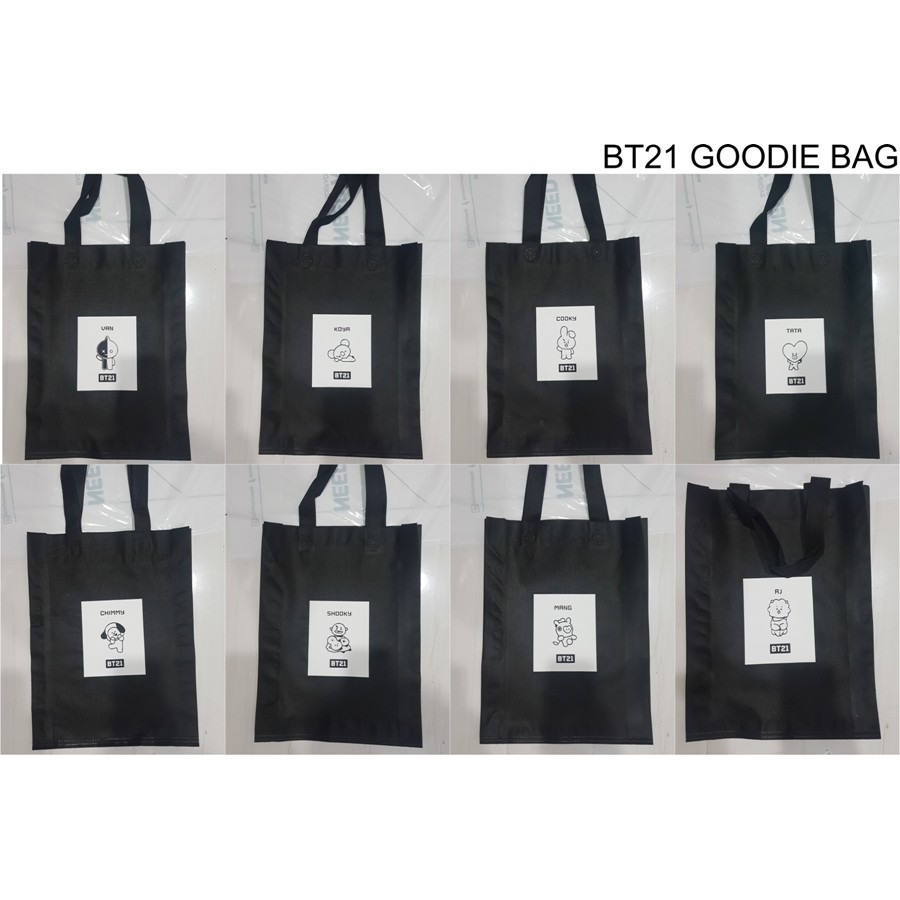 TAS BT21 GOODIE BAG TATA CHIMMY MANG RJ COOKY SHOOKY VAN KOYA KPOP