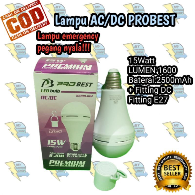 Bohlam Emergency/Lampu ajaib LED VALESCOM/PROBEST 15Watt AC/DC Tahan 8 jam!!! LIMITED EDITION