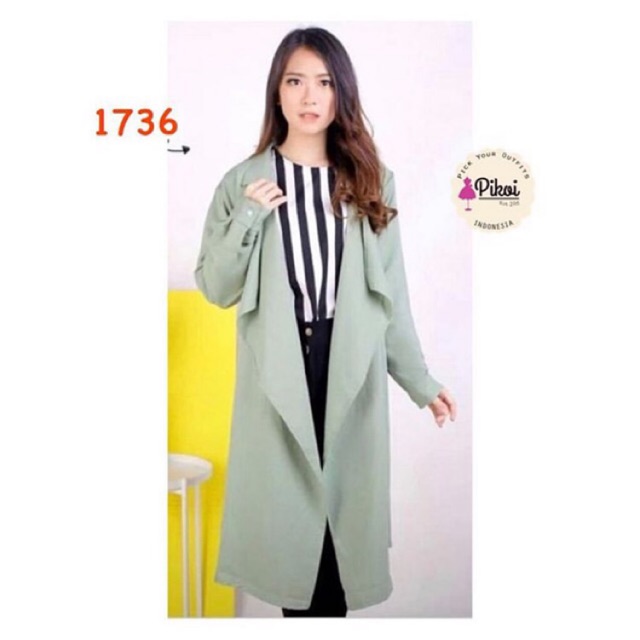 Blazer korea murah / blazer putih polos / blazer kantor cantik / outer hijab muslimah murah / 1736