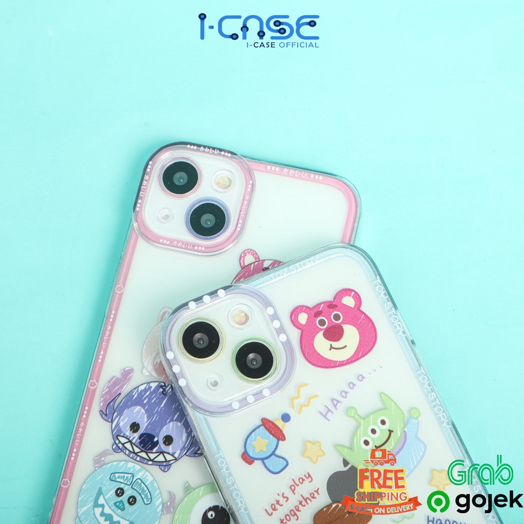 Soft Case Clear Cartoon 2 Motif Tsum Tsum and Toy Story Full Lenscover For iPhone 7 8 SE 7+ 8+ X XR XS 11 12 13 Mini Pro Max