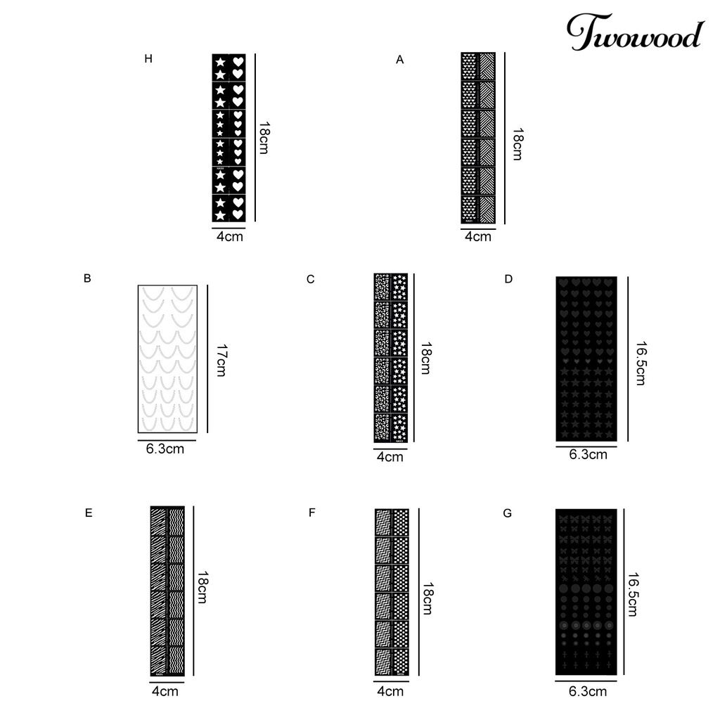 Twowood Kertas Cetakan Nail Art Desain Hollow Ringan Untuk Wanita