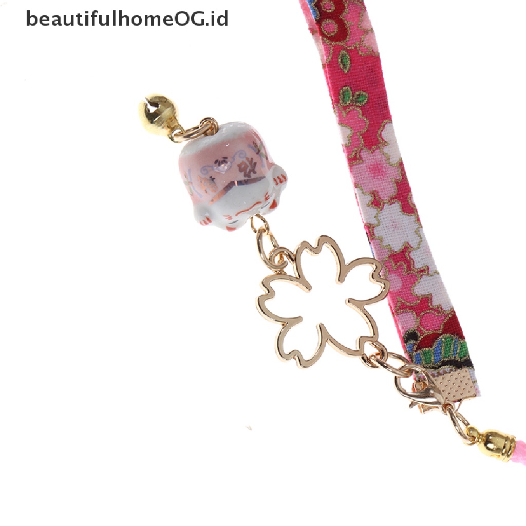 Tali Lanyard Motif Bunga Daisy Dan Kucing Untuk Dekorasi Ponsel