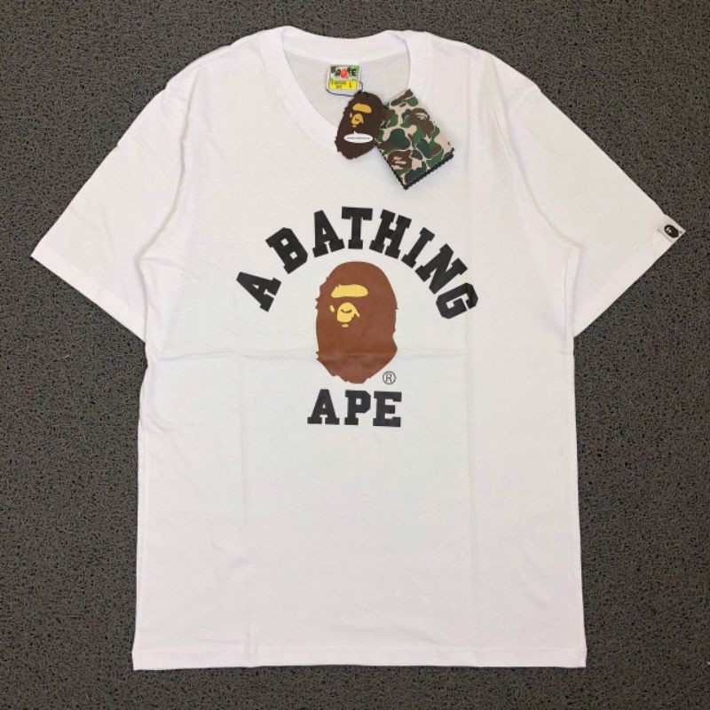 TSHIRT KAOS BAJU A BATHING APE BAPE COLLAGE WHITE LIKE ORI