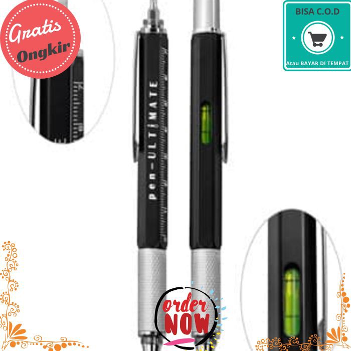

COD 694 PulPen Pen Ultimate 7 in 1 EDC Penggaris Stylus Obeng Mekanik Teknik - Abu-abu TERBARU !!