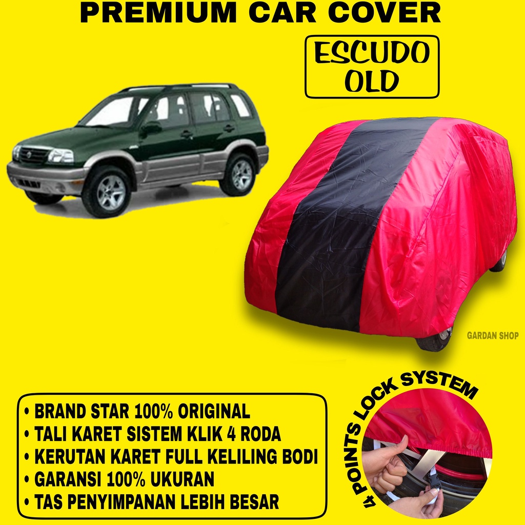 Body Cover ESCUDO OLD MERAH HITAM Penutup Bodi Mobil Escudo Old Waterproof PREMIUM