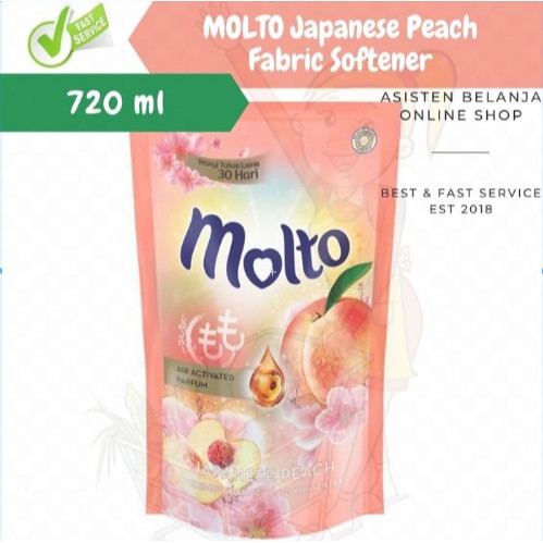 MOLTO Japanese Peach Korean Strawberry 720ml Pewangi Pelembut Softener Pakaian 720 ml