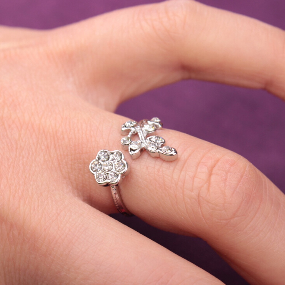 [✅READY STOCK] Perhiasan Wanita Cincin Wanita Mini Bisa Disesuaikan Berlapis Emas Model Bunga Untuk Hadiah  Penjualan Panas Mode