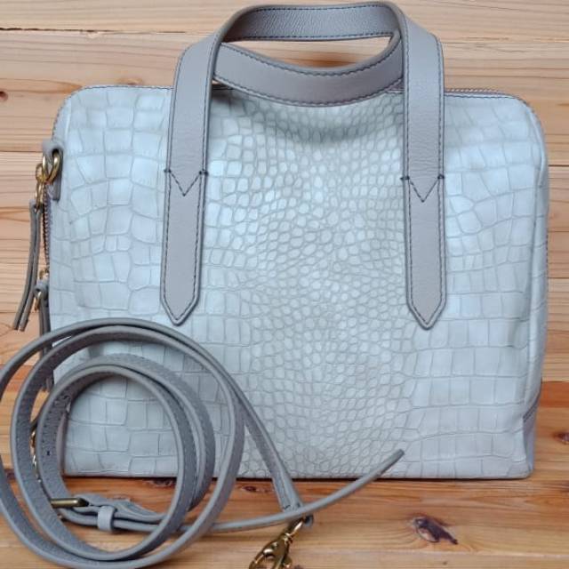 Tas Fossil Ori. Sydney Satchel. Croco