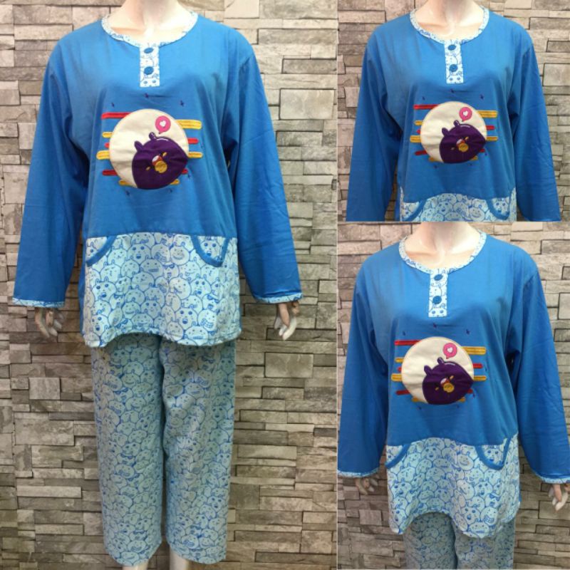JUMBO PP DAILILAN | BAJU TIDUR | PIYAMA | COD-Biru