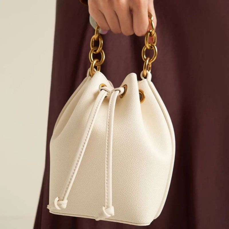 9.9 SALE | CK Marlowe Chain-Handle Drawstring Bucket Bag