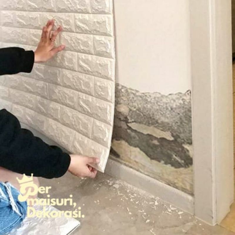 PROMO00!!  WALLPAPER FOAM BRIK MOTIF BATU BATA 3D UKURAN 70X77 BISA BAYAR DI TEMPAT COD-1