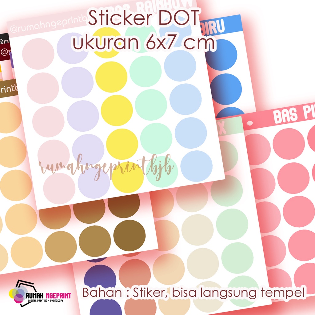 [BAS] STICKER BULAT DOT BASIC POLOS AESTHETIC COLLOR TONES
