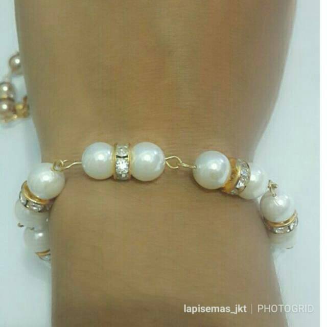 GELANG MUTIARA SHELL PUTIH SILIH ASIH PERMATA