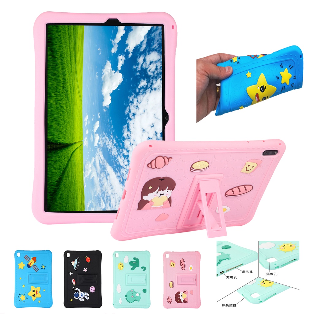 Untuk Huawei Matepad11 (2021) 10.95 &quot;Mate Pad11 Wi-Fi2021 10.95-inci Tablet Stand Case Fashion Perlindungan Silikon Lembut Kartun Pola Lucu Cover