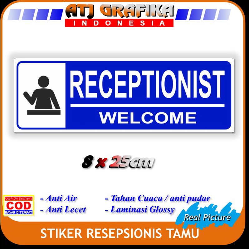 

Stiker resepsionis pelayanan tamu kantor toko sticker receptionist