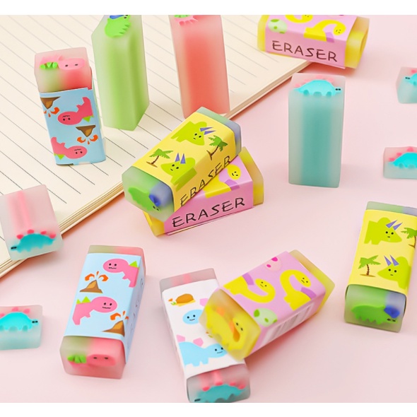 Penghapus Dinosaurus / Dino Eraser / Penghapus Pensil Motif Dinosaur Imut / Dinosaurs Pencil Eraser Karakter / Penghapus Karakter / Penghapus Kotak Motif Dinosaurus