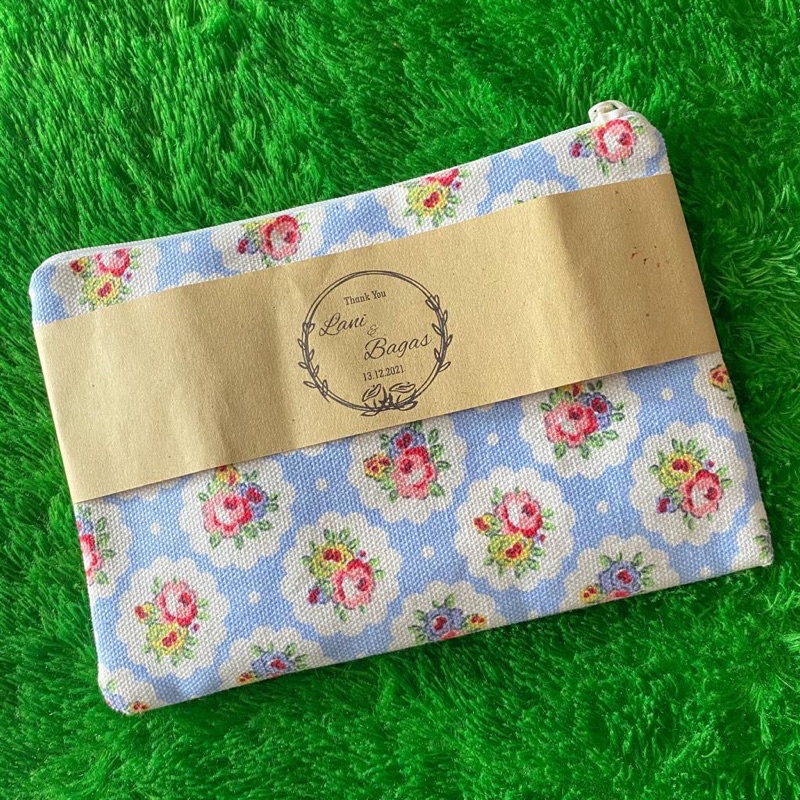 ViebeeSHOP ~ WEDDING SOUVENIR PONOROGO Pouch Serba Guna Dompet Kanvas ukuran 20X15 MUAT BANYAK