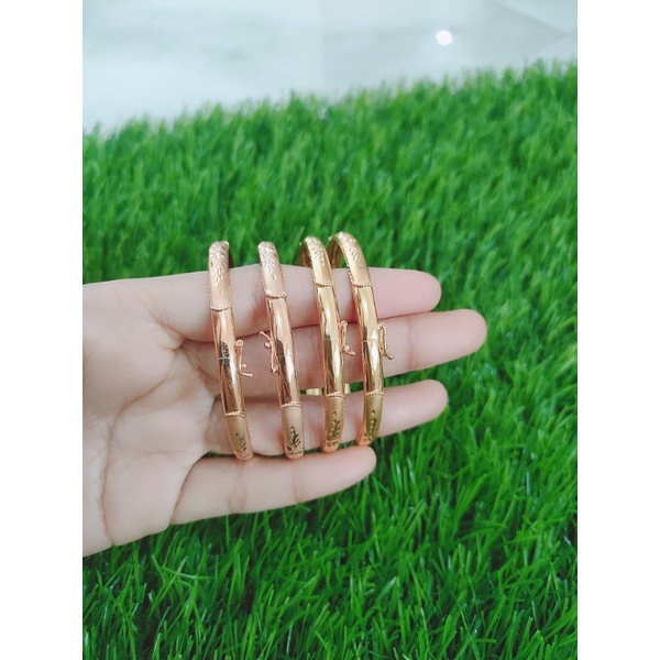 GELANG PERAK ASLI SILVER 925 LAPIS EMAS/GELANG TANGAN BANGKOK+UKIR+DOVE/ASLI SILVER/FASHION WANITA TERBARU