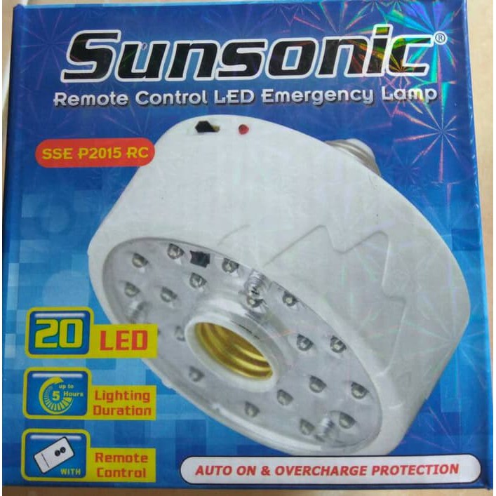 lampu led cas emergency fitting   remote 20led otomatis nyala sunsonic
