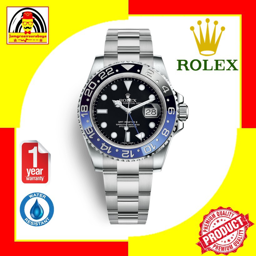 Jual JAM TANGAN PRIA ROLEX GMT-MASTER II AUTOMATIC SWISS PREMIUM ...