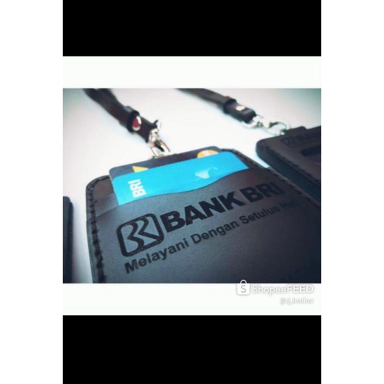 

NAME TAG KULIT CUSTOM LOGO BRI id card kulit (MODEL 4 LAPIS) Custom logo bank BRI