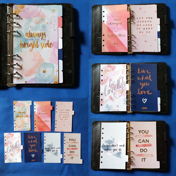 

Pembatas quotes binder organizer 6 ring ukuran A6 1 set 7 lembar - 6 Ring A7