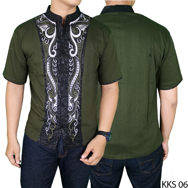 Baju Koko Fashion Katun Hijau Lumut – KKS 06