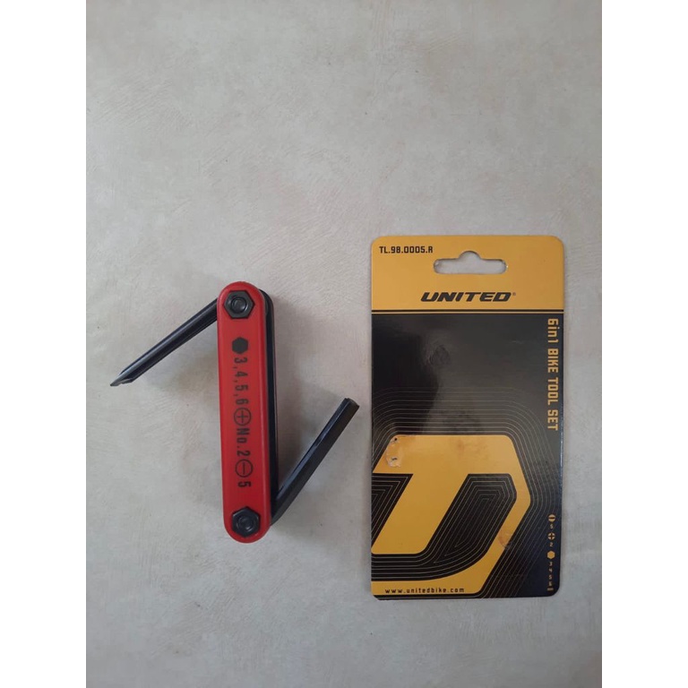 TERMURAH!!! Toolkit / Toolset / Bike Tool Set Kunci L Mini / UNITED 6in1 / Realpict