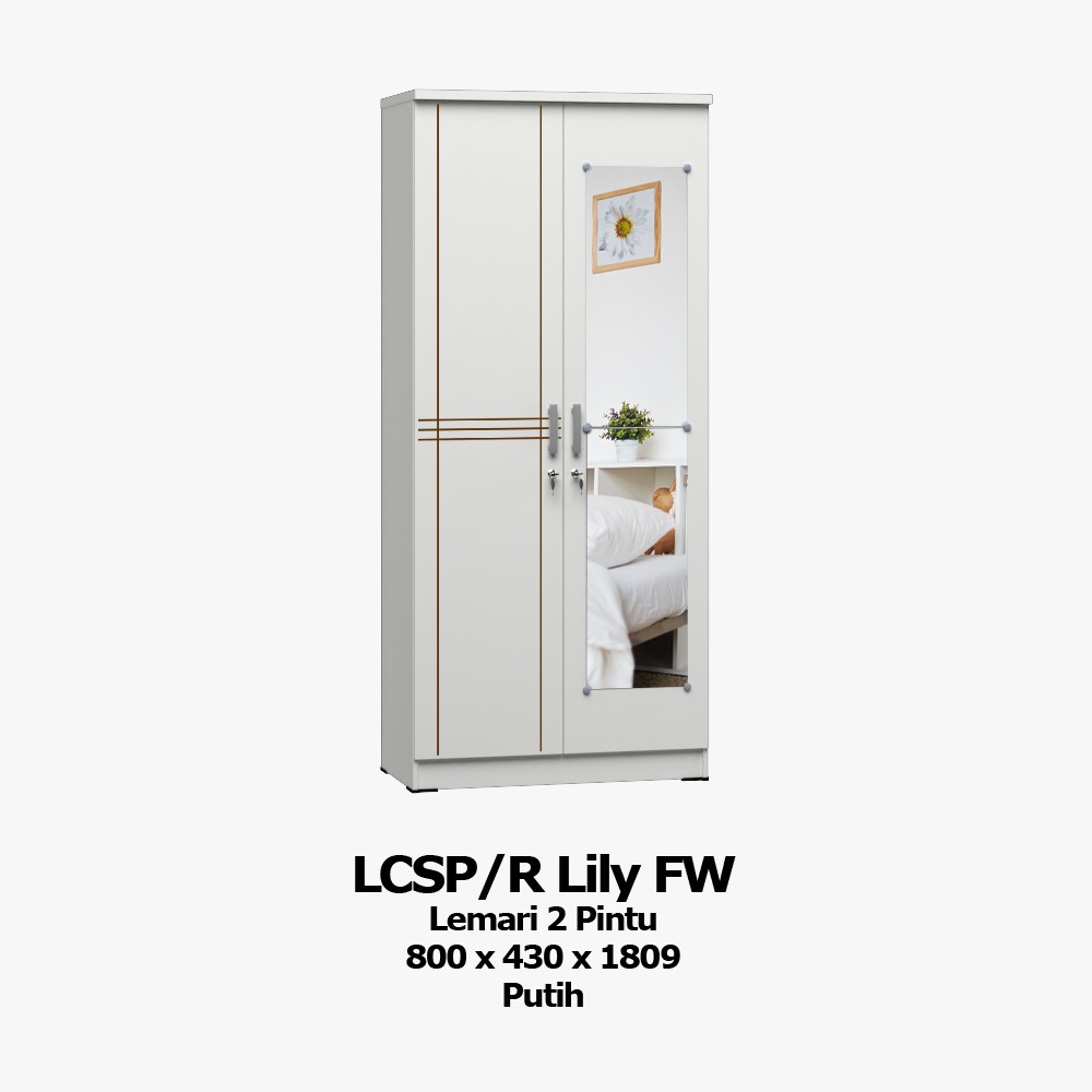 LEMARI PAKAIAN KAYU 2 PINTU OLYMPIC GSTAR LCSP