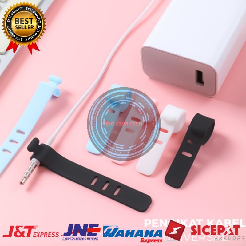 Pengikat Kabel Data Charger &amp; Kabel Earphone / Headset / Penggulung Cable Data