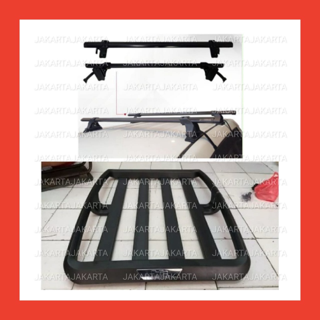 Paket Rak Rack Kaki Jepit Body Mobil Calya Sigra Roof Rack Universal
