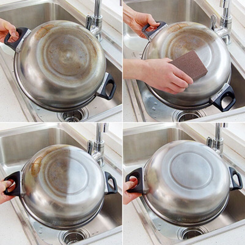 WJ386 Spons Pembersih Kerak Spon Nano Magic Penghilang Kerak Dan Noda Tanpa Deterjen