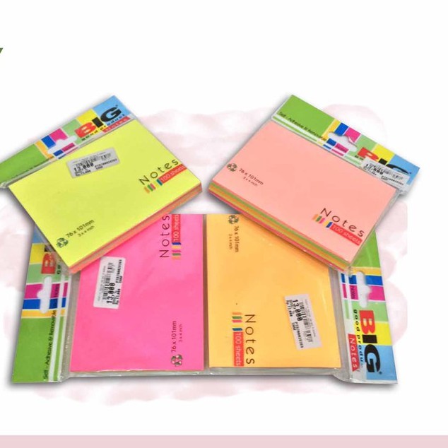 

POST IT 76X101 MM BIG 5 WARNA TUMPUK (RAINBOW)