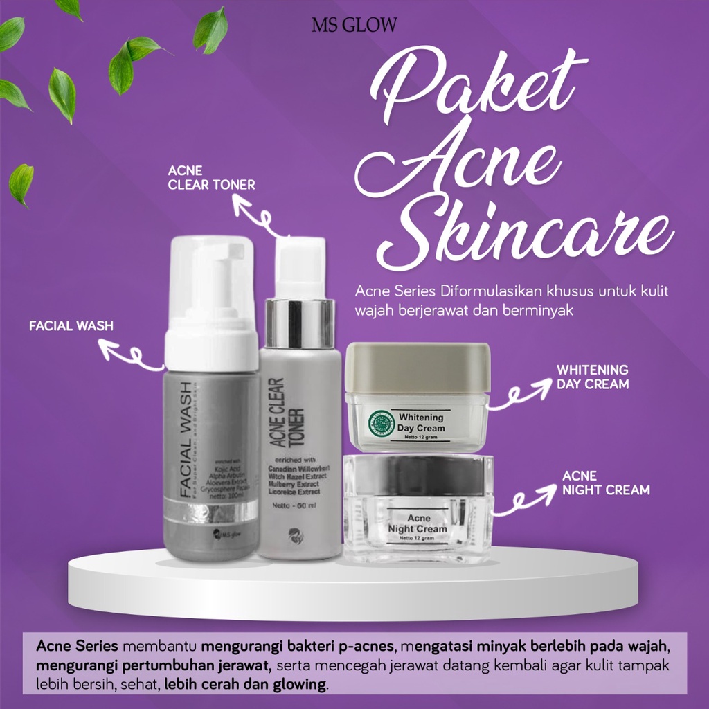 MS GLOW PAKET ACNE SKINCARE MS GLOW ACNE SERIES ORIGINAL 100%