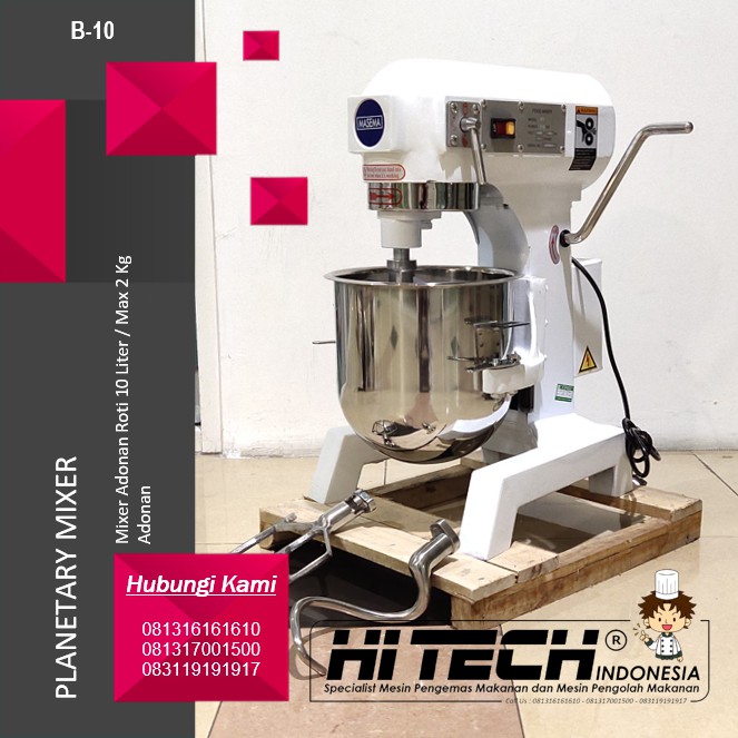 Mixer Roti 10 Liter Masema MS-B10 Planetary Mixer 10 L B-10 Mikser Adonan Roti 10L B10