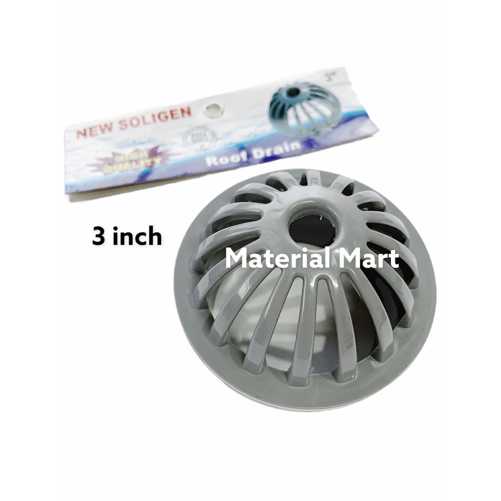 Roofdrain PVC 3 Inch | Roof Drain 4&quot; | Saringan Pembuangan Talang Air 2,5 Inch | Material Mart