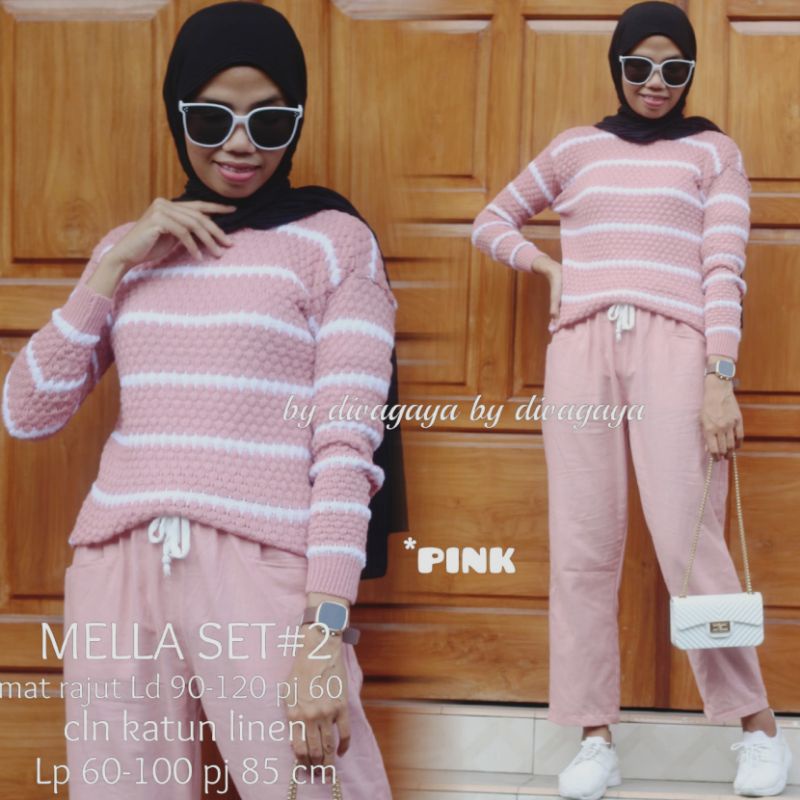 SETELAN RAJUT CELANA PANTS MELLA#2