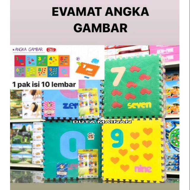 Evamat Matras Angka Gambar / Tikar Lantai Puzzle Bermain Anak
