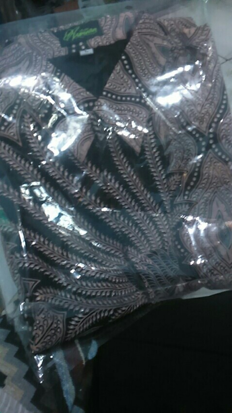 Batik Pria Pari Mocca Size M - Xxl Batik Solo Halus Asli Katun Sragenan Full Furing