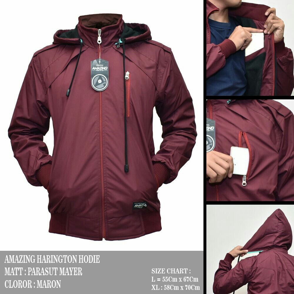 AMAZING Jaket Haringtone Hoodie Skylark Waterproof