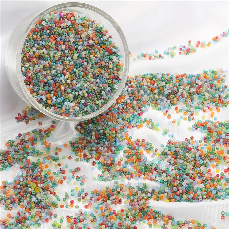 2000Pcs/Lot 2mm dull polish frost rainbow Czech Glass Seed Spacer DIY Beads For Kids Clothing Making Sewing Accessories