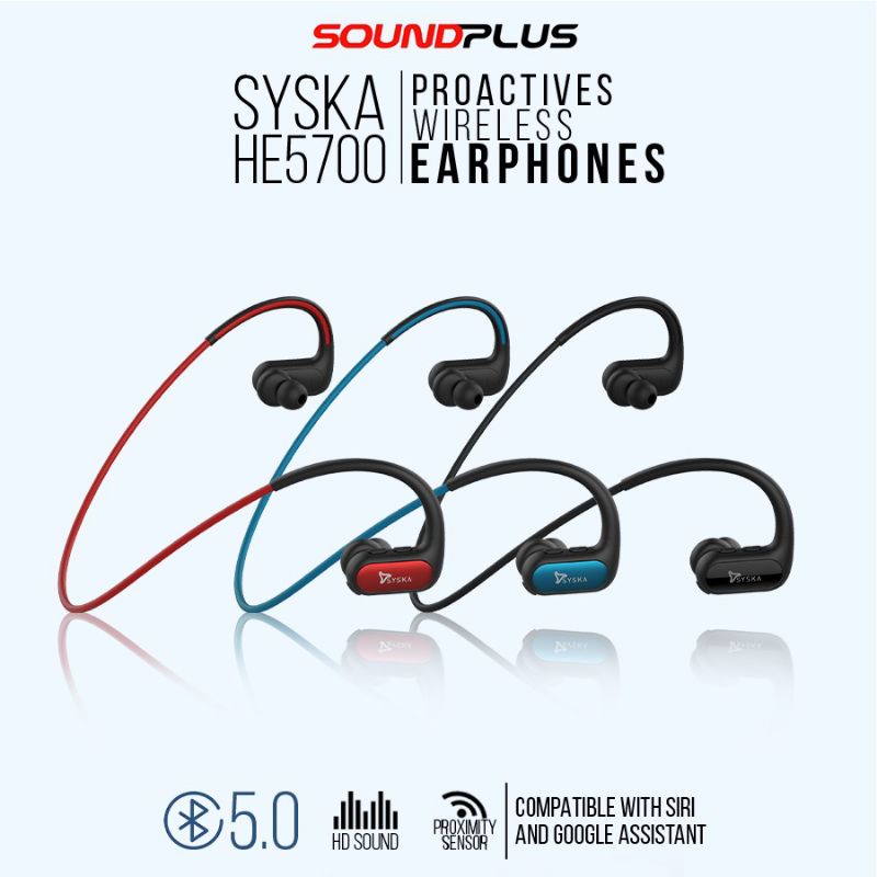 Soundplus Syska HE5700 Earphone Bluetooth Neckband Wireless Sport