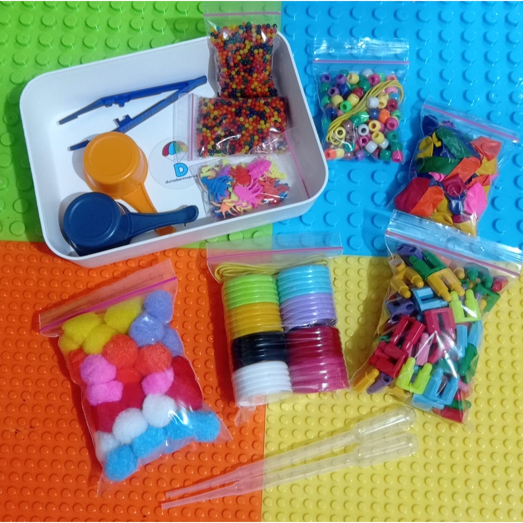 Mainan Anak Montessori Tray / Paket Sensory Tray