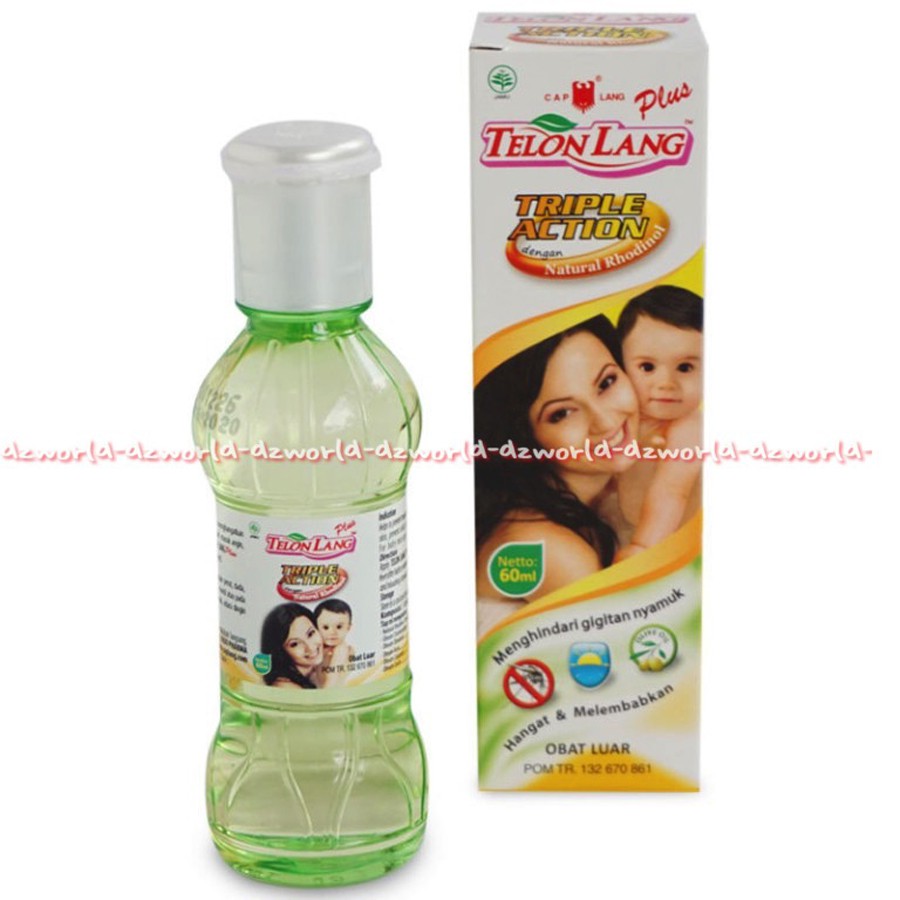 Cap Lang Telon Lang  Plus Triple action Minyak Telon 60ml Mencegah Dari Gigitan Nyamuk Perut kembung