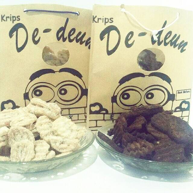 Keripik kripik pisang Dedeun aneka rasa coklat  dan susu  
