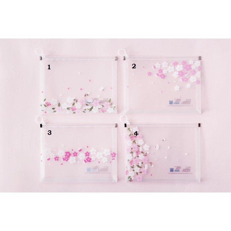 

Ennwen PF14 Sakura Flower Portable A4 file Storage pouch bag Tempat Buku Alat Tulis